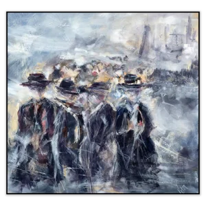 'Goin t' Mill' by Lita Narayan. Float framed canvas art print.