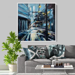 'Manchester Tram Lines'. Canvas wall art.